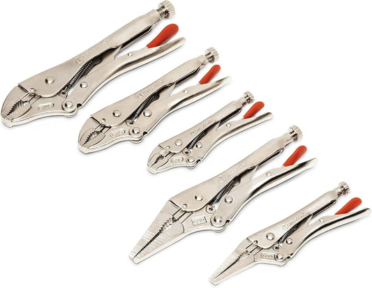 5 Piece Curved and Long Nose Locking Pliers Set