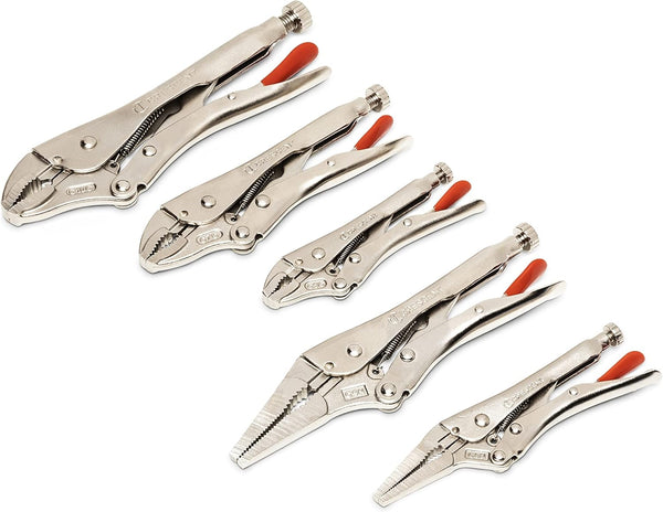 5 Piece Curved and Long Nose Locking Pliers Set