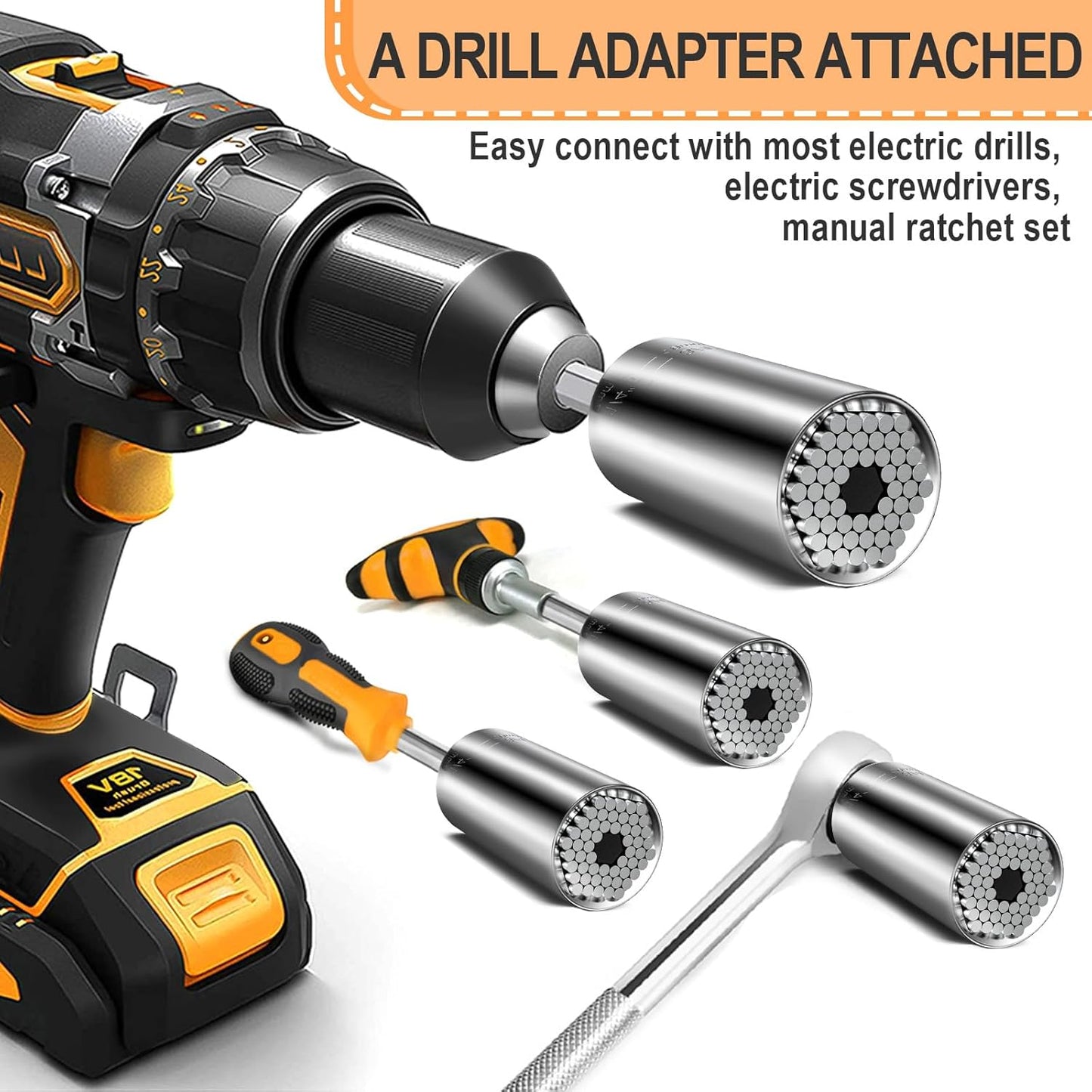 Universal Socket Tool with Drill Adapter