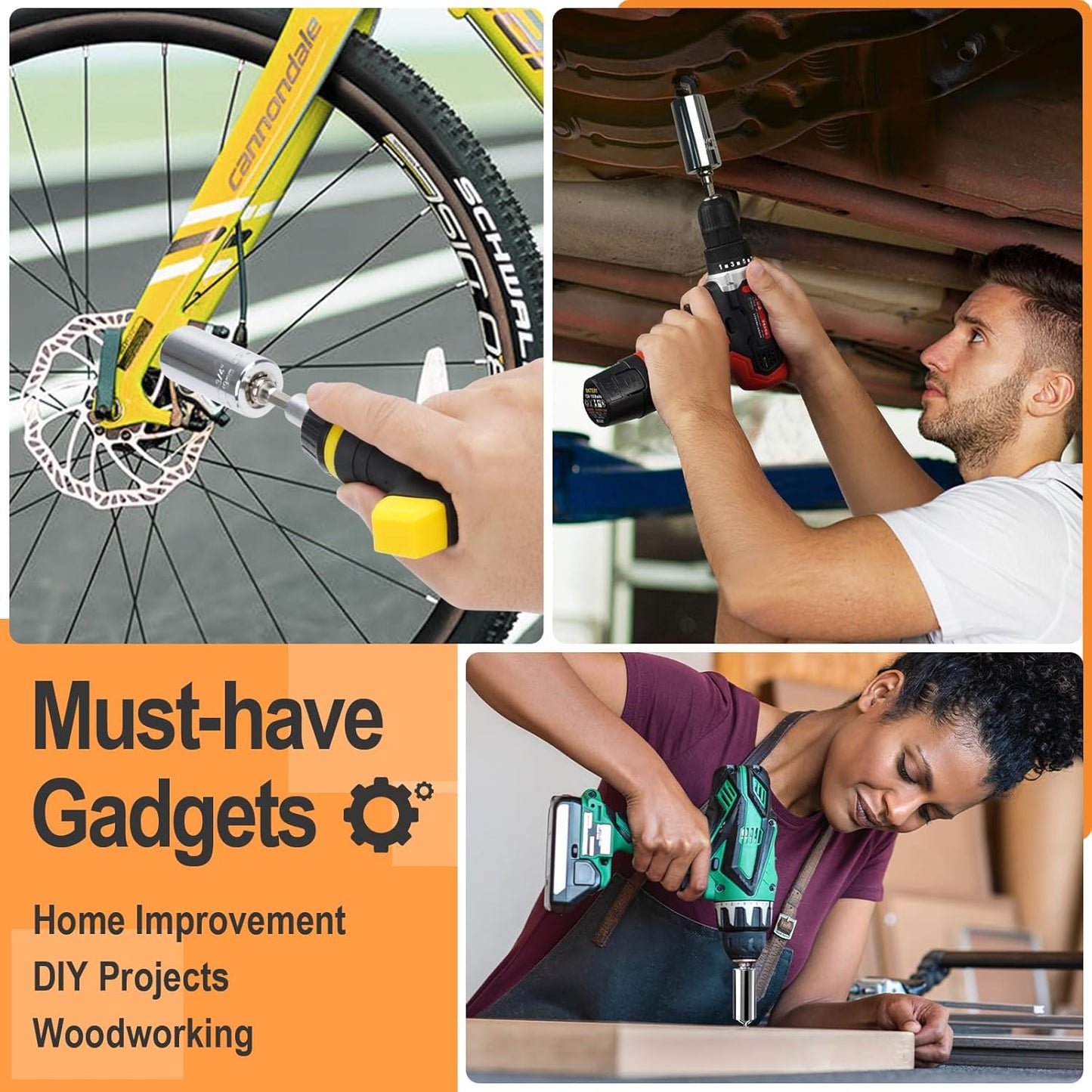 Universal Socket Tool with Drill Adapter