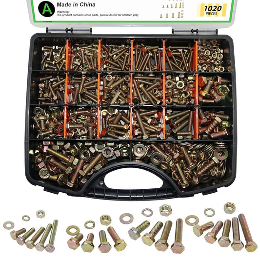 1020 Piece Heavy Duty Metric Bolt Assortment Kit