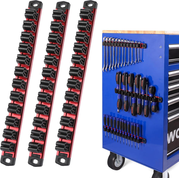 Magnetic Screwdriver and Wrench Organizer Rail
