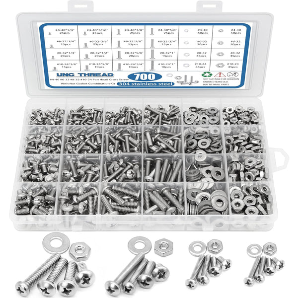 700 Piece Nuts and Bolts Assortment Kit