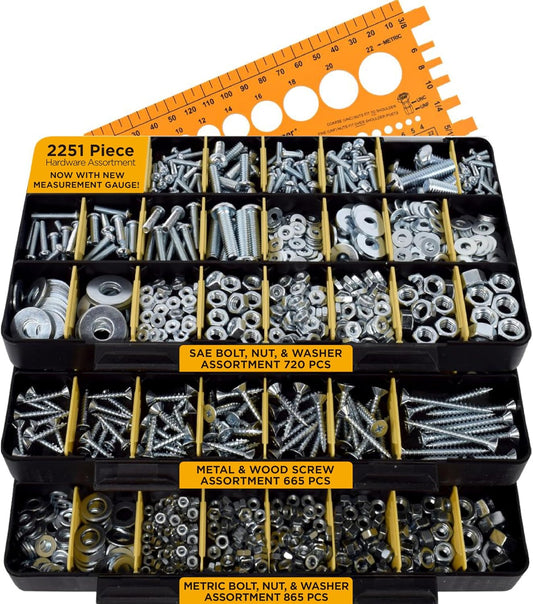2251 Piece Hardware Assortment with Screws Nuts and Washers